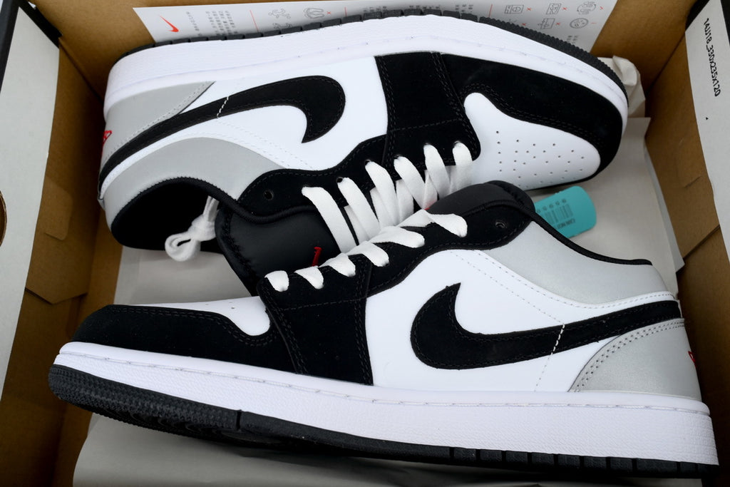Air Jordan 1 Low 'White Fire Red Black Matte Silver'